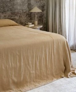 Heavyweight Linen Bedcover - Sand 8 Heavyweight Linen Bedcover - Sand -Cultiver Sales Store Heavyweight Bedcover Sand 03