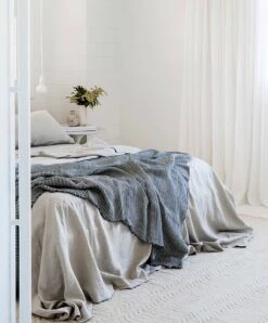 Mira Linen Throw - Ellis Stripe -Cultiver Sales Store Mira Throw Ellis 02