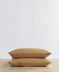 Set Of 2 Linen Pillowcases - Sand
