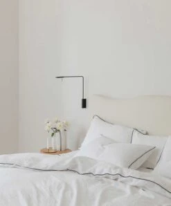 Set Of 2 Piped Linen Pillowcases - White And Navy -Cultiver Sales Store Piped White 04 f38ab932 536f 4513 8afd 19739e671b47