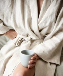 Linen Robe - Natural -Cultiver Sales Store Robe Natural 01